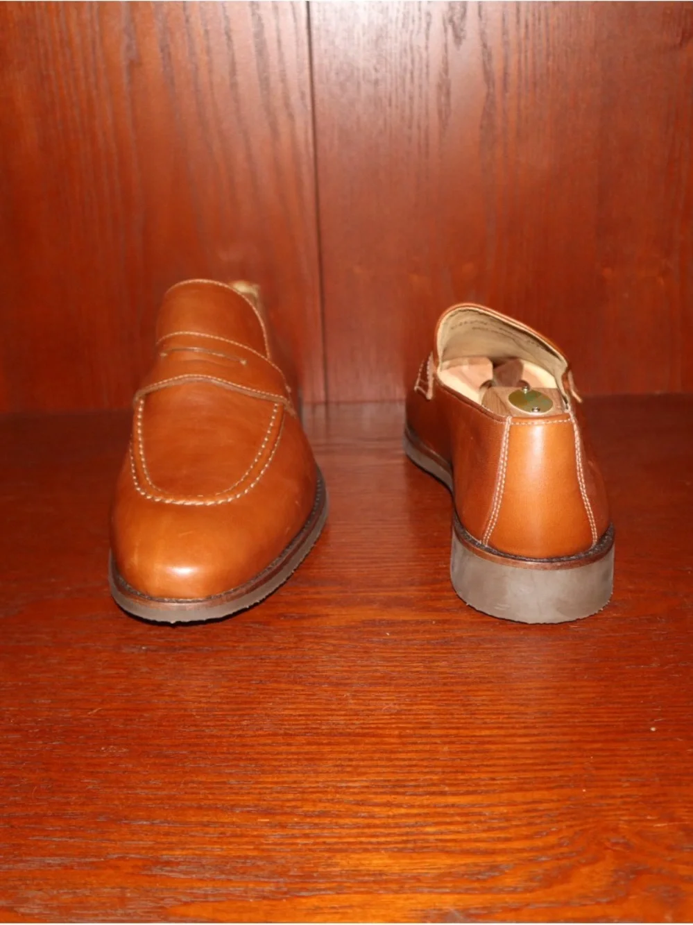 Peter Millar Men's Leather Penny Loafers in Tan Brown